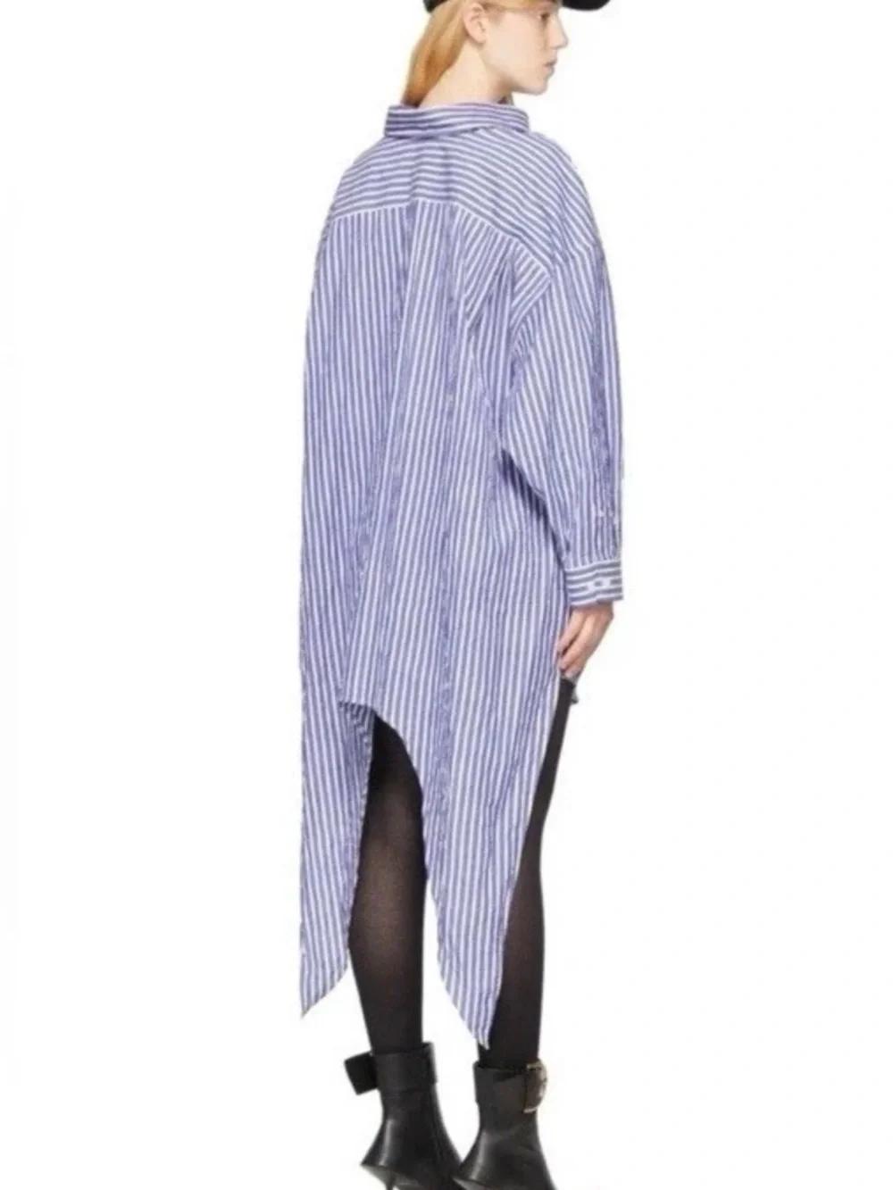 NWT Balenciaga Unisex Oversized Stripped Poplin Shirt Runway Size 3 $1,350 Auth - Picture 3 of 12